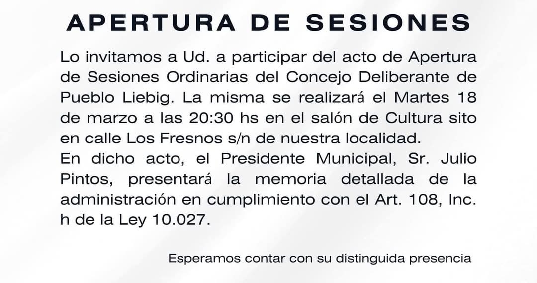 APERTURA DE SESIONES