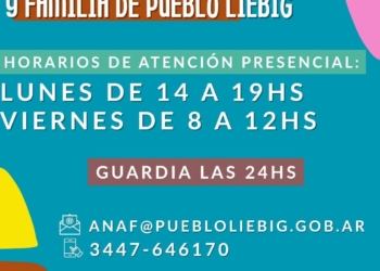 Nuevos horarios del Área de la Niñez, Adolescencia y Familia de Pueblo Liebig.