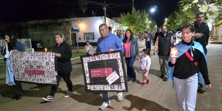 Se realizó en Pueblo Liebig la Vigilia por el dia Nacional de la Memoria, por la Verdad y la Justicia.