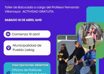 Comienza el Taller de Batucada en Pueblo Liebig
