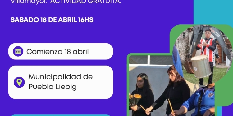 Comienza el Taller de Batucada en Pueblo Liebig